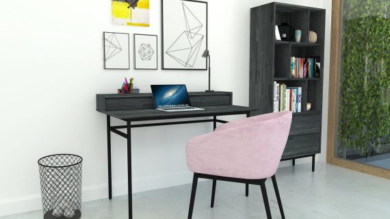 miniaturka Biurko retro 3D z grafitowymi nogami – Nobile