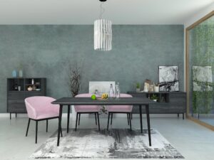 miniaturka Komoda retro z lamelami i ciemnymi nogami – Nobile