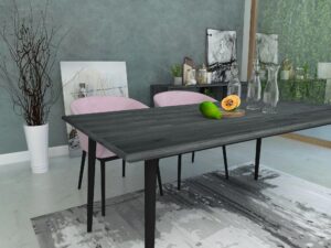 miniaturka Stół retro z drewna akacji i metalowymi nogami – Nobile