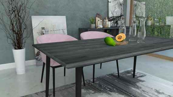 miniaturka Stół retro z drewna akacji i metalowymi nogami – Nobile