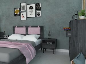 miniaturka Zestaw Sypialniany Łóżko 180cm Szafki Tundra Grey – Capella