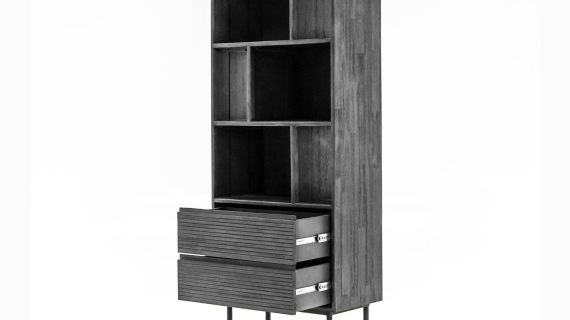 miniaturka Regał retro z grafitowymi nogami – Nobile