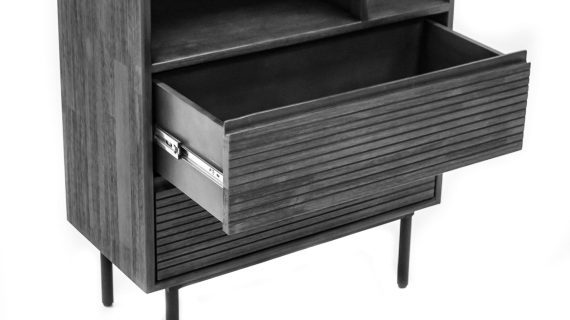 miniaturka Regał retro z grafitowymi nogami – Nobile