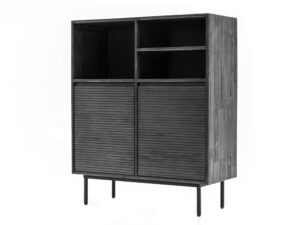 miniaturka Komoda retro z lamelami i ciemnymi nogami – Nobile