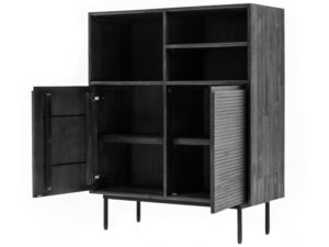 miniaturka Komoda retro z lamelami i ciemnymi nogami – Nobile