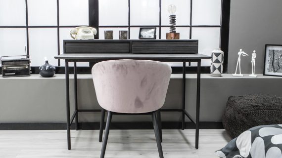 miniaturka Biurko retro 3D z grafitowymi nogami – Nobile