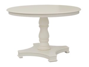 Prowansalski Okrągły Stół Antyczna Biel Toczone Nogi – Dijon