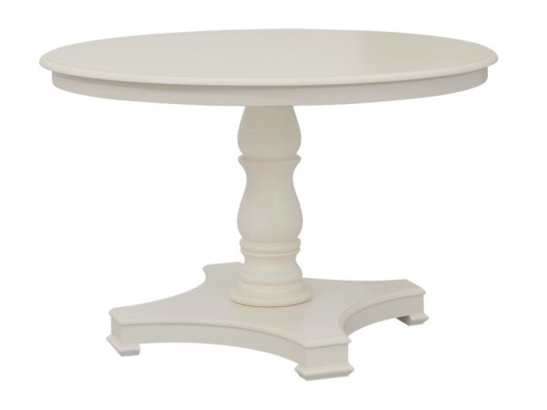 Prowansalski okrągły stół w kremowym kolorze