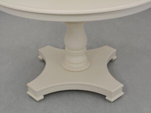 miniaturka Prowansalski Okrągły Stół Antyczna Biel Toczone Nogi – Dijon