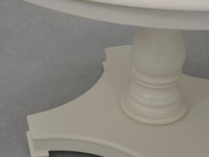 miniaturka Prowansalski Okrągły Stół Antyczna Biel Toczone Nogi – Dijon