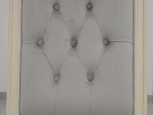 miniaturka Tapicerowane Krzesło Białe Szare Siedzisko – Dijon