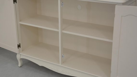 miniaturka Prowansalski Kredens Gięte Nóżki Antyczna Biel – Dijon