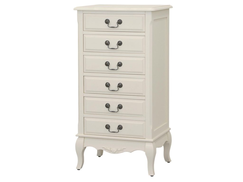 Antyczna Biała Komoda Prowansalska Frezowane Krawędzie – Dijon