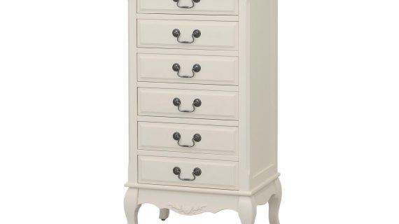 Antyczna Biała Komoda Prowansalska Frezowane Krawędzie – Dijon