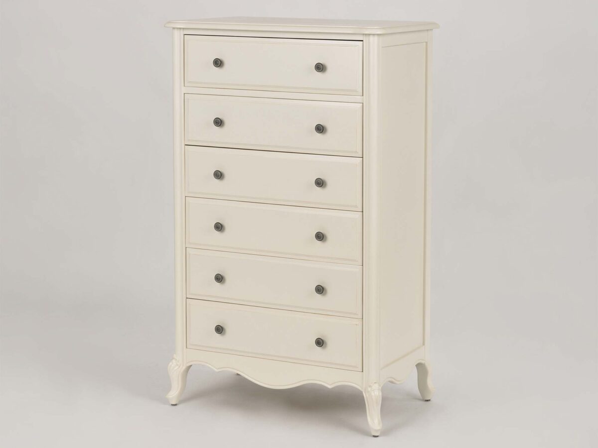 Prowansalska Komoda z Frezowanymi Krawędziami Biała – Dijon