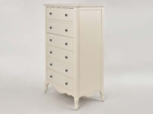 miniaturka Prowansalska Komoda z Frezowanymi Krawędziami Biała – Dijon