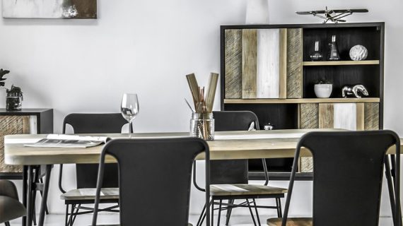 miniaturka Regał z akacjowymi frontami 3D w stylu retro – Mondo