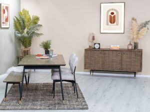 miniaturka Kawowy Stolik Retro Drewniany Metalowe Nóżki – Enigma