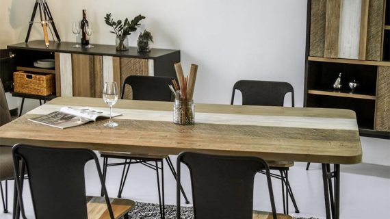 miniaturka Regał z akacjowymi frontami 3D w stylu retro – Mondo