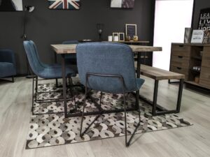 miniaturka Ława loftowa drewniana z grafitową podstawą – Vento