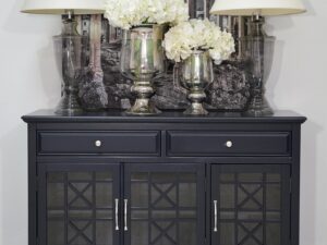 miniaturka Granatowa komoda z przecieranym wykończeniem – Avola