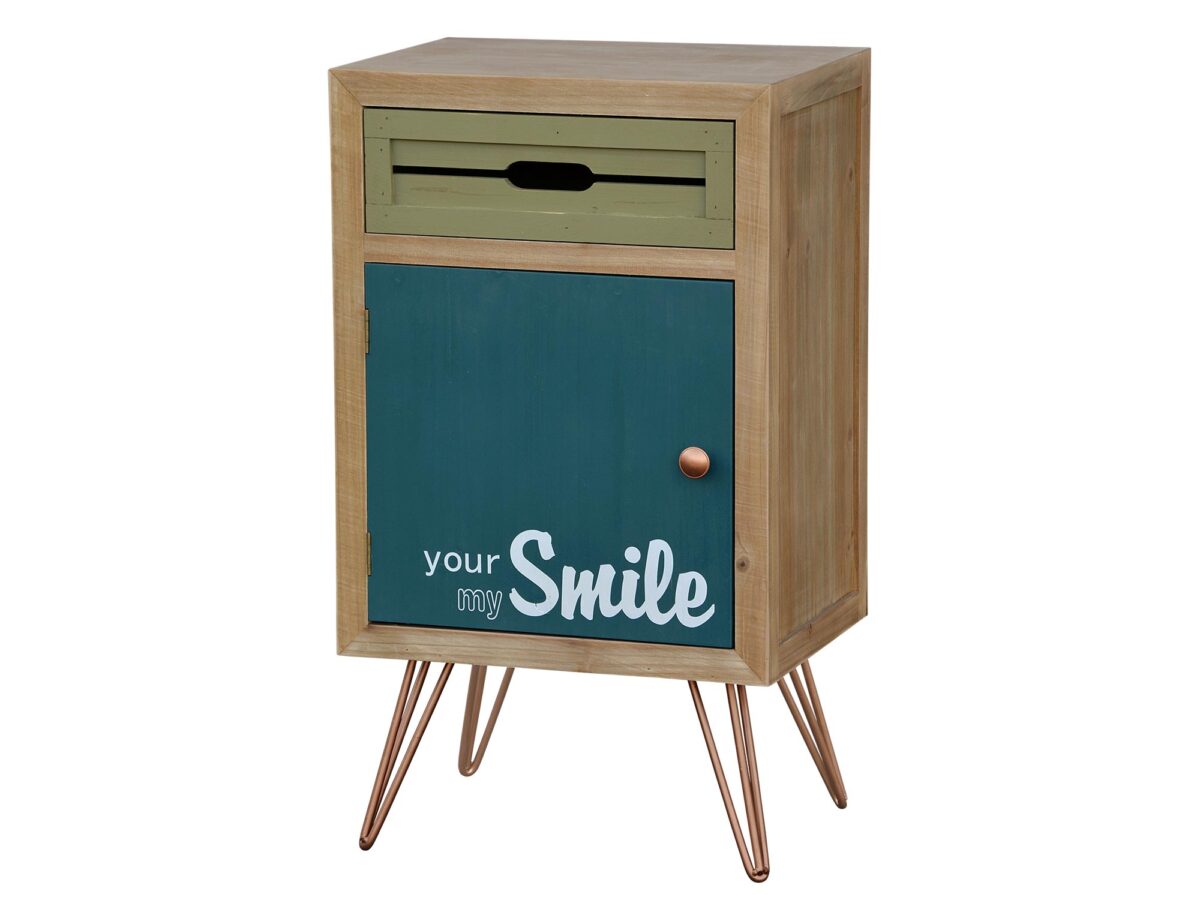 Retro szafka nocna z naturalnego drewna – Amalfi