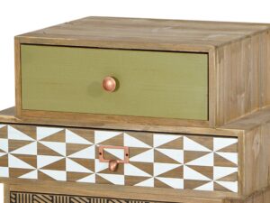 miniaturka Szafka retro z naturalnego drewna na miedzianych nóżkach – Amalfi