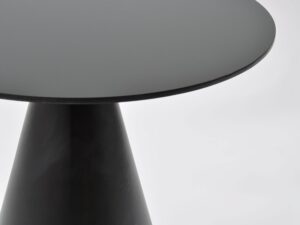 miniaturka Czarny Stolik Minimalistyczny Stożkowa Podstawa Okrągły Blat – Florence