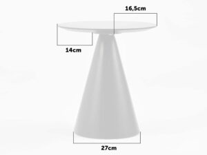 miniaturka Biały Stolik Okrągły Blat Stożkowa Podstawa – Florence