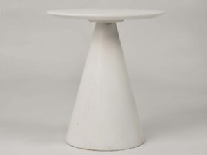 miniaturka Biały Stolik Okrągły Blat Stożkowa Podstawa – Florence