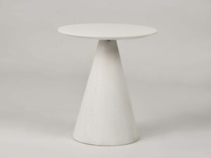 miniaturka Biały Stolik Okrągły Blat Stożkowa Podstawa – Florence