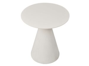 Biały Stolik Okrągły Blat Stożkowa Podstawa – Florence