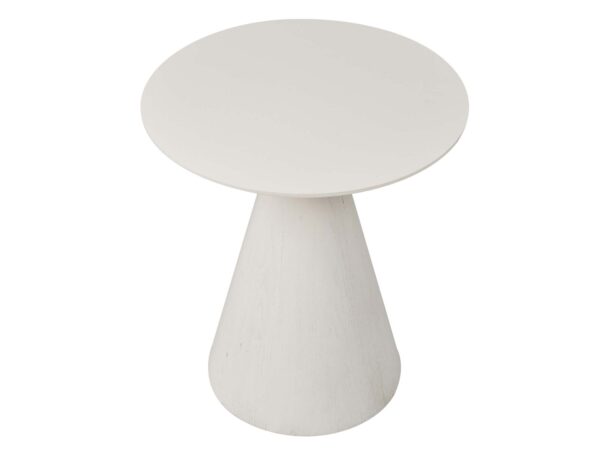 Stolik kawowy okrągły biały widok z góry na blat