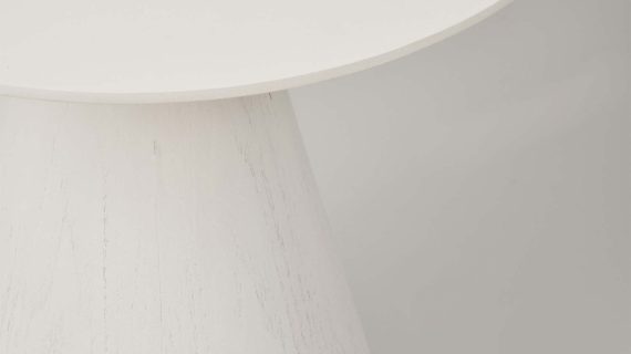 miniaturka Biały Stolik Okrągły Blat Stożkowa Podstawa – Florence