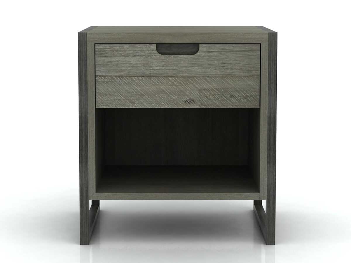 Szafka nocna loft z frezowanym uchwytem – Vento