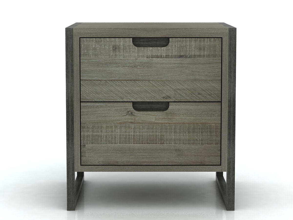 Szafka loftowa z metalową podstawą i ciepłym akcentem – Vento