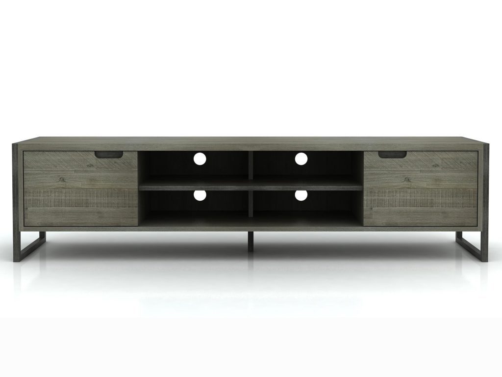 Komoda loftowa akacjowa z metalową podstawą – Vento