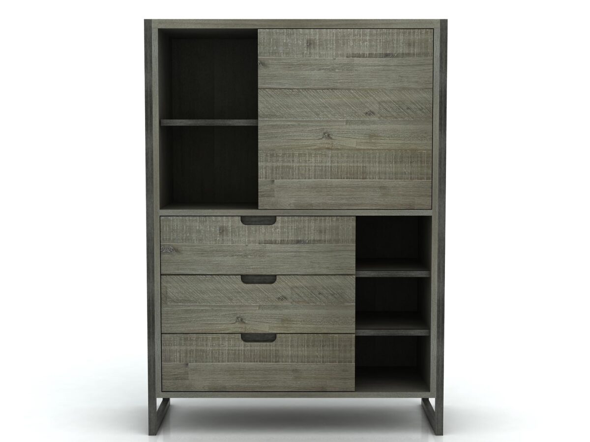 Komoda loft grafitowa na metalowych nogach – Vento