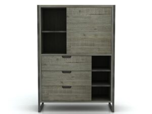 Komoda loft grafitowa na metalowych nogach – Vento