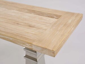 miniaturka Konsola glamour z naturalnym drewnem i stalową podstawą – Luxe