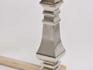 miniaturka Konsola glamour z naturalnym drewnem i stalową podstawą – Luxe