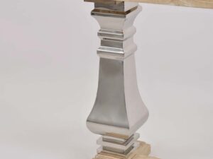 miniaturka Konsola glamour z naturalnym drewnem i stalową podstawą – Luxe