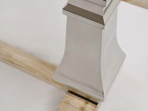 miniaturka Konsola glamour z naturalnym drewnem i stalową podstawą – Luxe