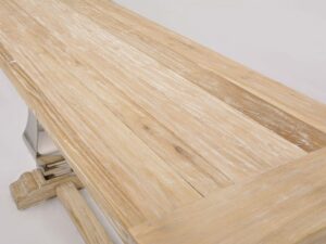 miniaturka Konsola glamour z naturalnym drewnem i stalową podstawą – Luxe