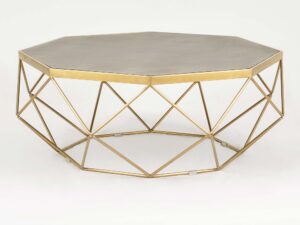 miniaturka Stolik glamour z cementowym blatem i geometryczną konstrukcją – Luxe