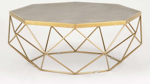 miniaturka Stolik glamour z cementowym blatem i geometryczną konstrukcją – Luxe