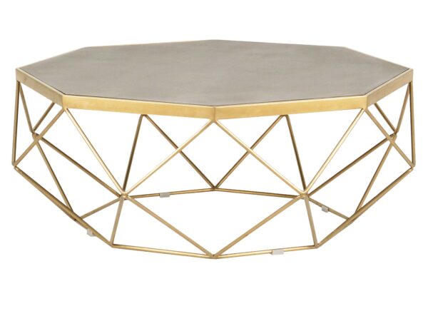 Stolik glamour z cementowym blatem i geometryczną konstrukcją – Luxe