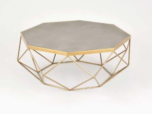 miniaturka Stolik glamour z cementowym blatem i geometryczną konstrukcją – Luxe