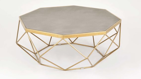 miniaturka Stolik glamour z cementowym blatem i geometryczną konstrukcją – Luxe