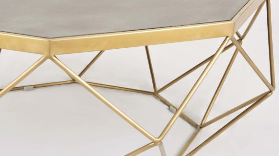 miniaturka Stolik glamour z cementowym blatem i geometryczną konstrukcją – Luxe